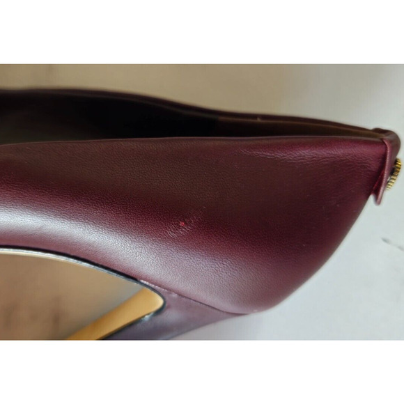 Gucci Women Pumps 38 US 8 Maroon Leather Interlocking G High Heels Slip On Shoes - Picture 14 of 14